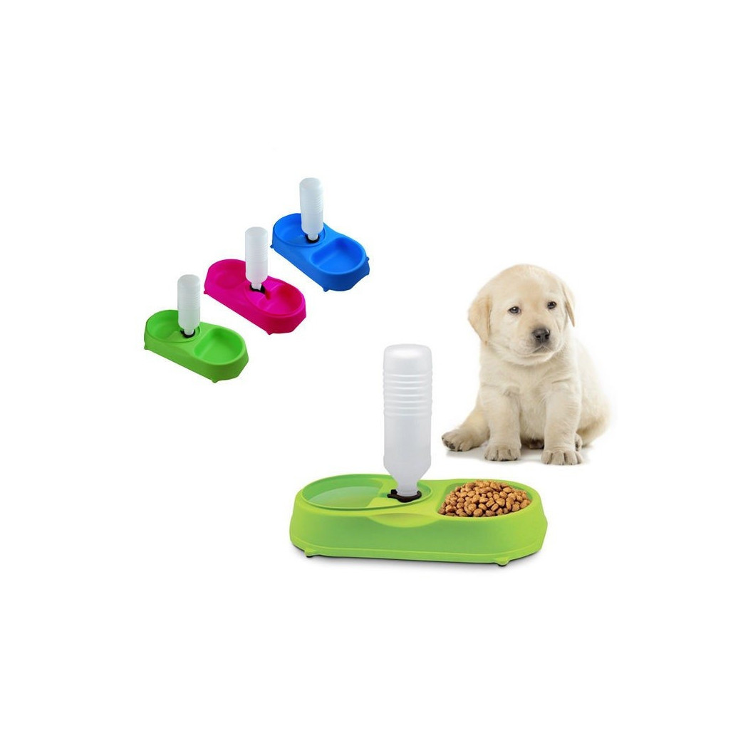 foto del prodotto trade shop dispenser acqua e cibo distributore per cane gatto ciotola acqua cibo cani gatti 