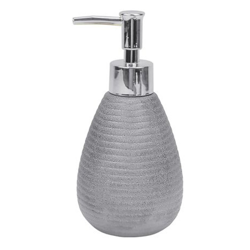 foto del prodotto trade shop dispenser per sapone liquido accessori argento rigato moderno arredo bagno 59938 