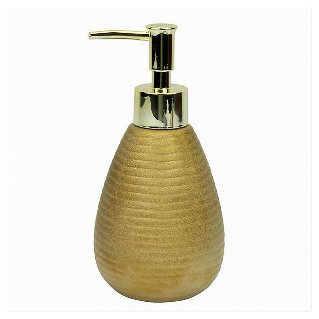 foto del prodotto trade shop dispenser per sapone liquido accessorio dorato rigato moderno arredo bagno 59934 
