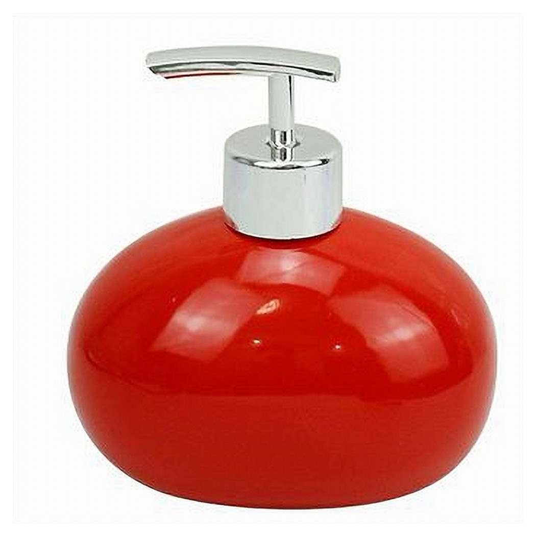 foto del prodotto trade shop dispenser per sapone liquido ceramica rosso dosatore moderno arredo bagno 79260 