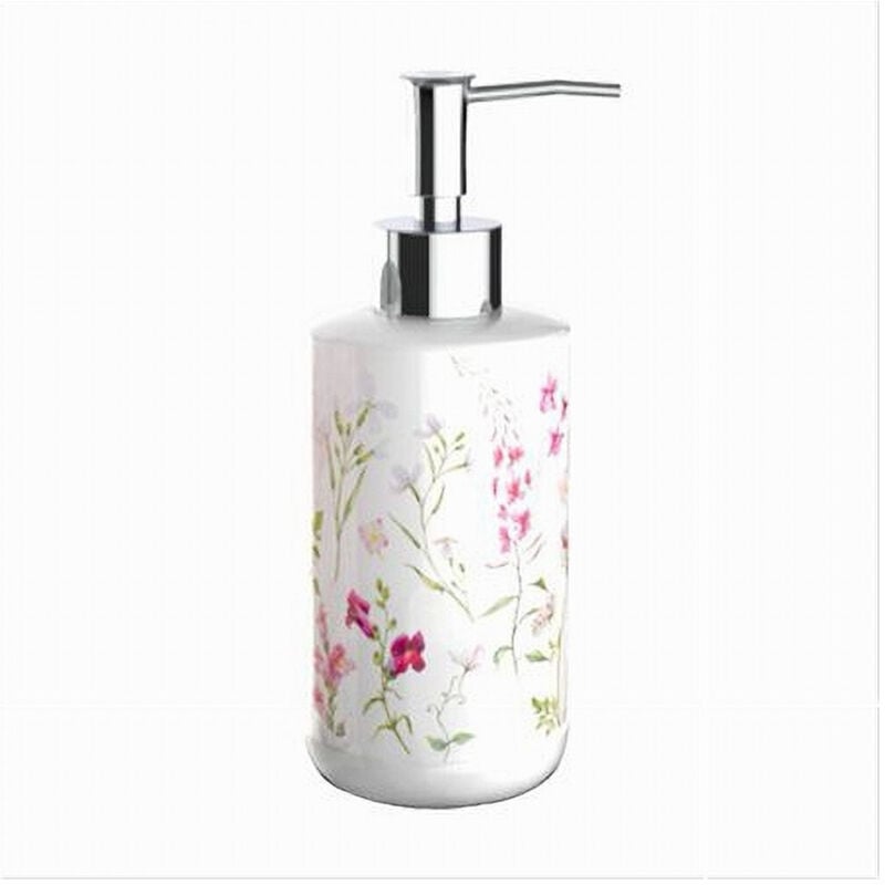 foto del prodotto trade shop dispenser per sapone liquido con fiori accessorio portasapone arredo bagno 69917 