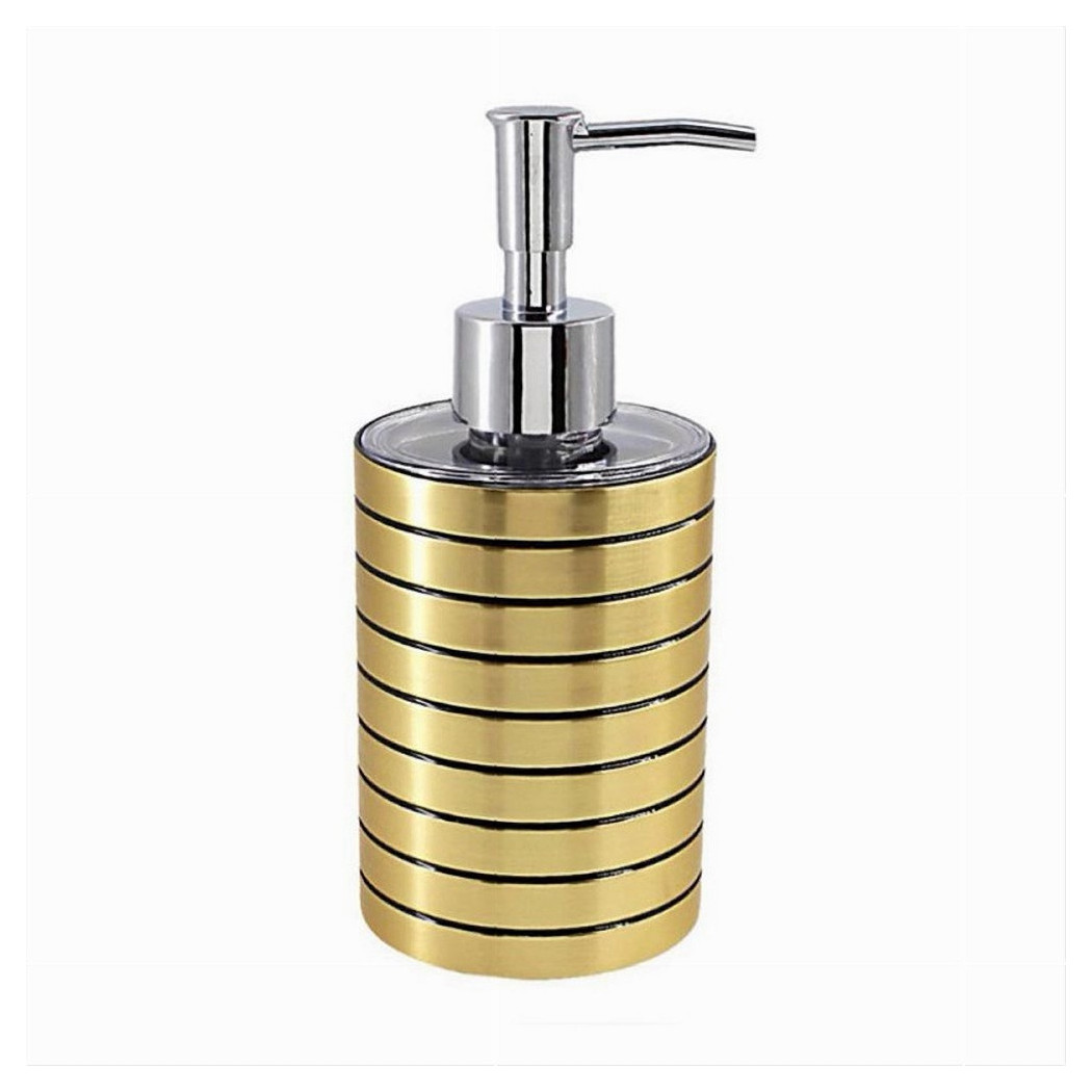 foto del prodotto trade shop dispenser per sapone liquido oro a righe moderno portasapone arredo bagno 10384 
