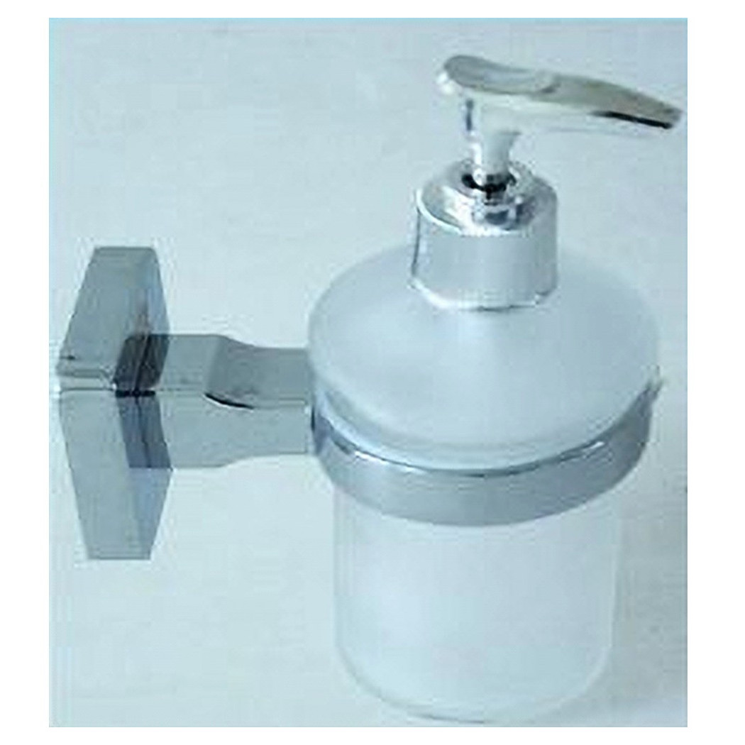 foto del prodotto trade shop dispenser porta sapone liquido acciaio vetro satinato fissaggio parete bagno 52207a 