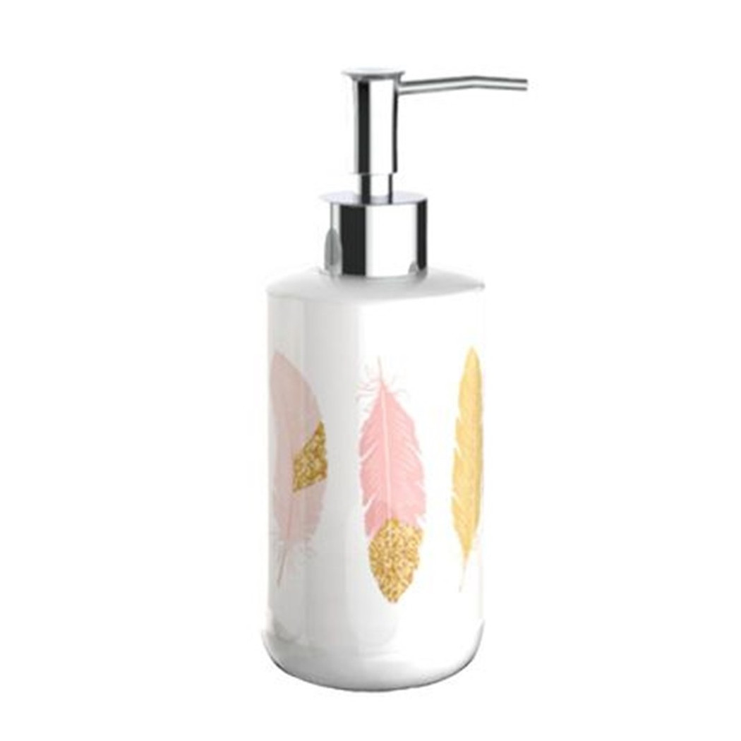 immagine 0 del prodotto trade shop dispenser porta sapone liquido bianco con piume accessori per arredo bagno 69793 