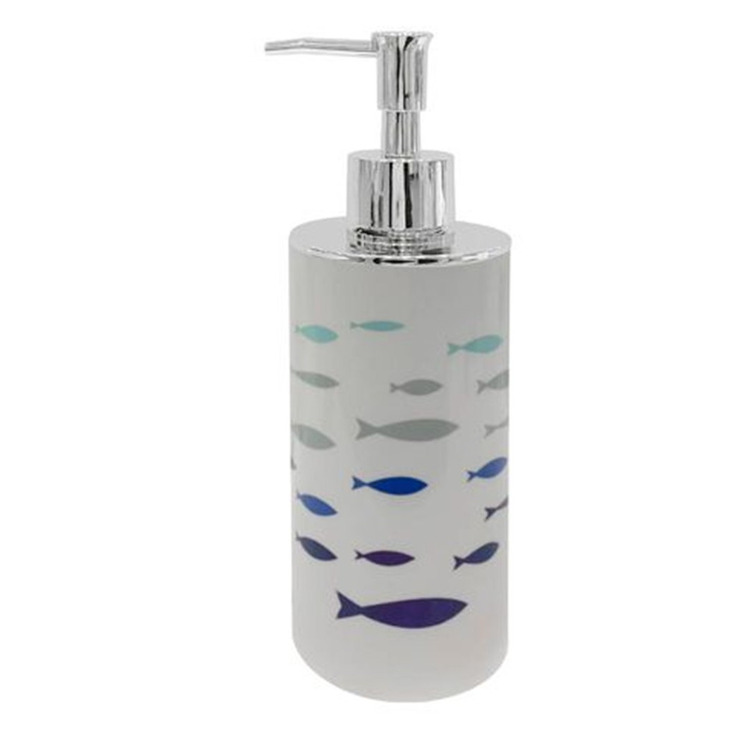 foto del prodotto trade shop dispenser porta sapone liquido cilindrico fantasia pesciolini arredo bagno 69880 