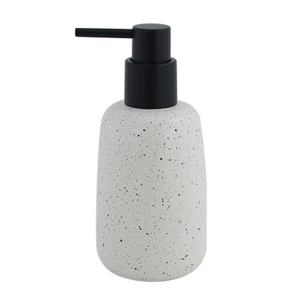 foto del prodotto trade shop dispenser porta sapone liquido in ceramica bianco effetto pietra granito bagno 87805 