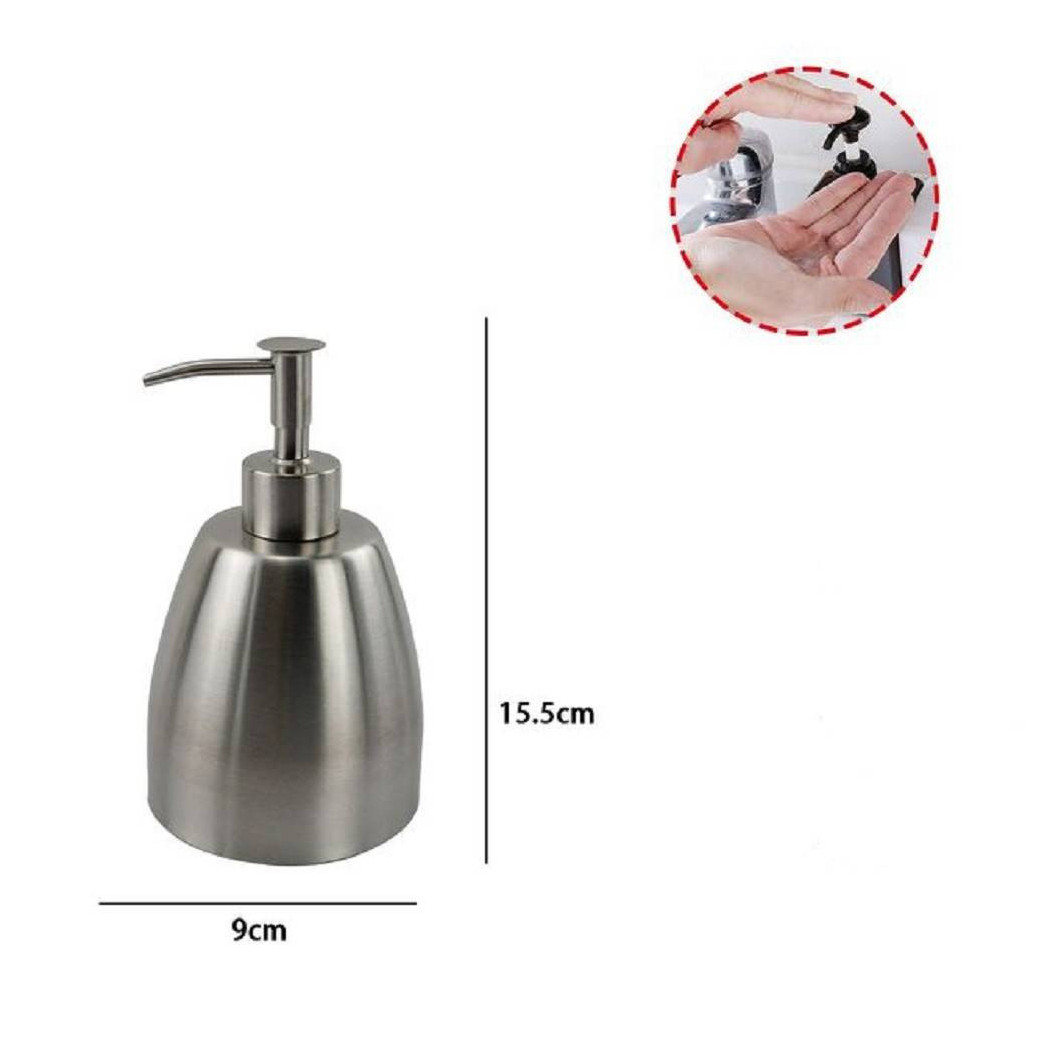 foto del prodotto trade shop dispenser porta sapone liquido portasapone in metallo satinato elegante 69457 