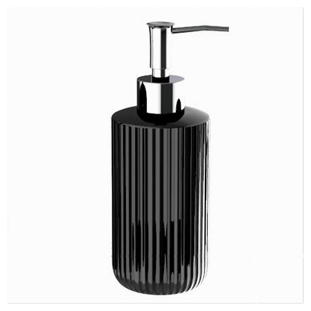 foto del prodotto trade shop dispenser porta sapone liquido portasapone nero rigato accessorio da bagno 69746 