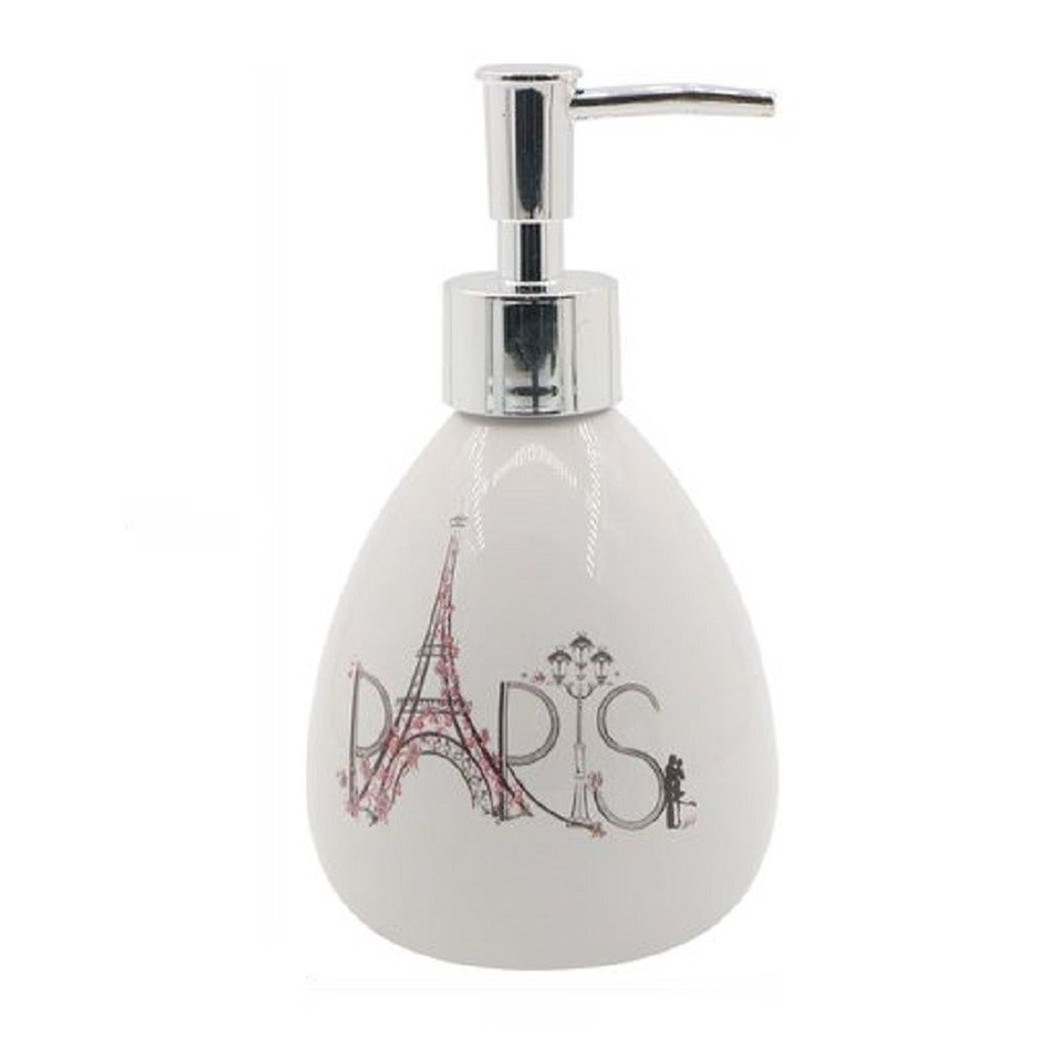 foto del prodotto trade shop dispenser porta sapone liquido scritta paris portasapone accessorio bagno 87035 