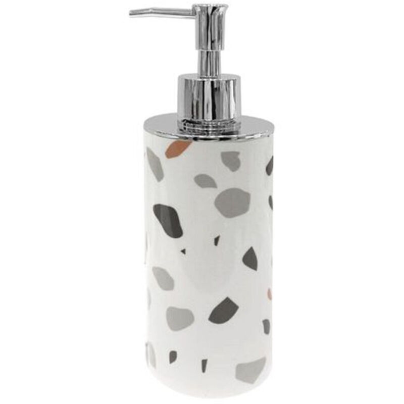 foto del prodotto trade shop dispenser portasapone cilindrico graniglia bianco multicolore arredo bagno 69839 