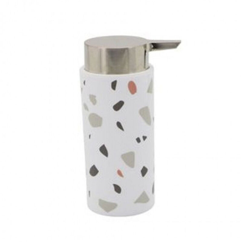 foto del prodotto trade shop dispenser portasapone cilindrico graniglia bianco multicolore in plastica 69839 