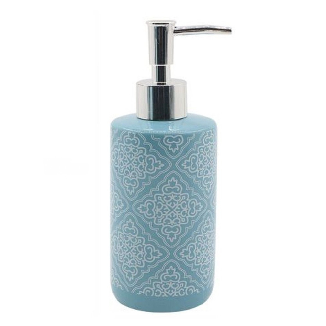 foto del prodotto trade shop dispenser portasapone liquido azzurro con maioliche arredo accessori bagno 87021 