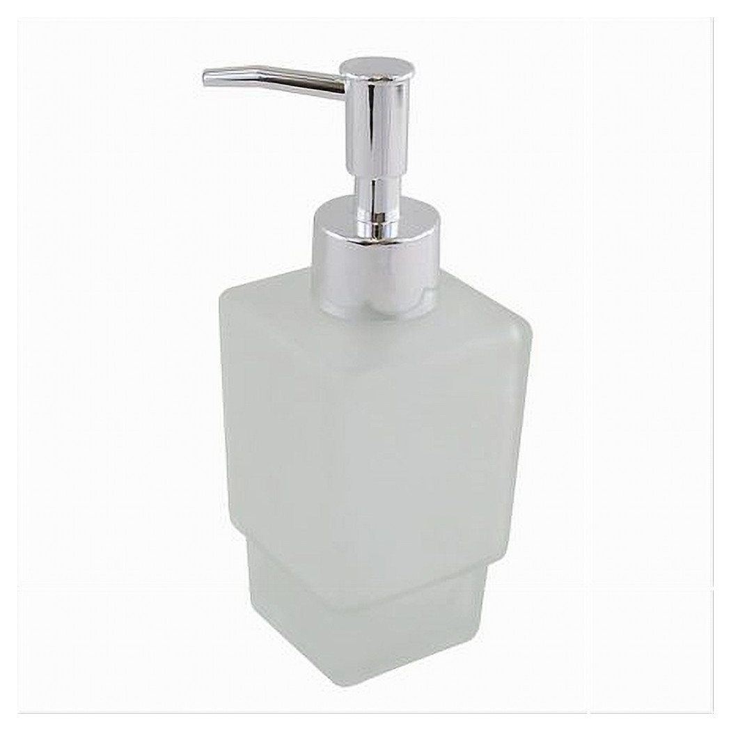 foto del prodotto trade shop dispenser ricambio porta sapone liquido vetro satinato cubico bagno accessori 87265 