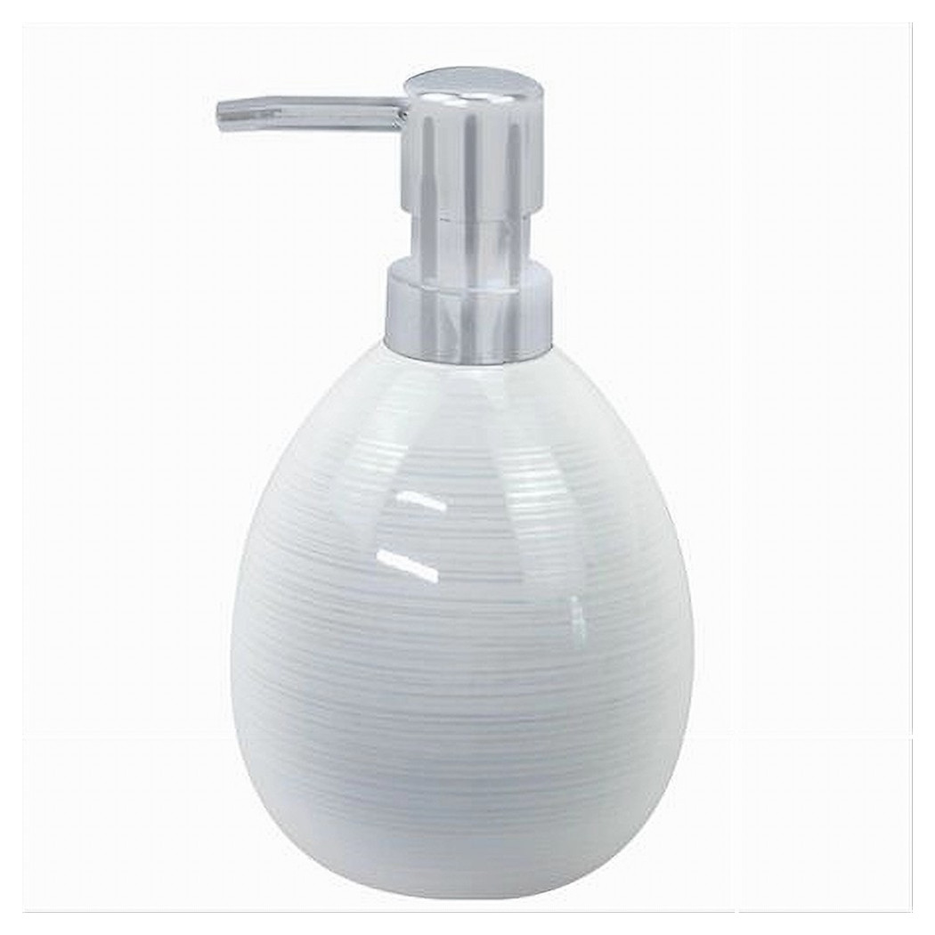 foto del prodotto trade shop dispenser sapone liquido ceramica striato erogatore silver accessori bagno 59869 