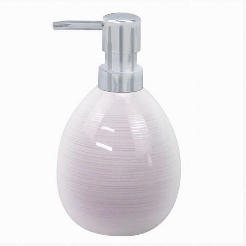 foto del prodotto trade shop dispenser sapone liquido in ceramica striato rosato erogatore silver bagno 59872 