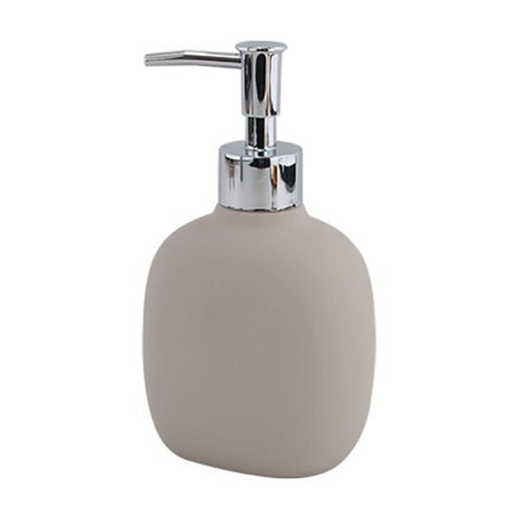 foto del prodotto trade shop dispenser sapone liquido tortora in abs con pompa cromo per bagno accessorio 87813 