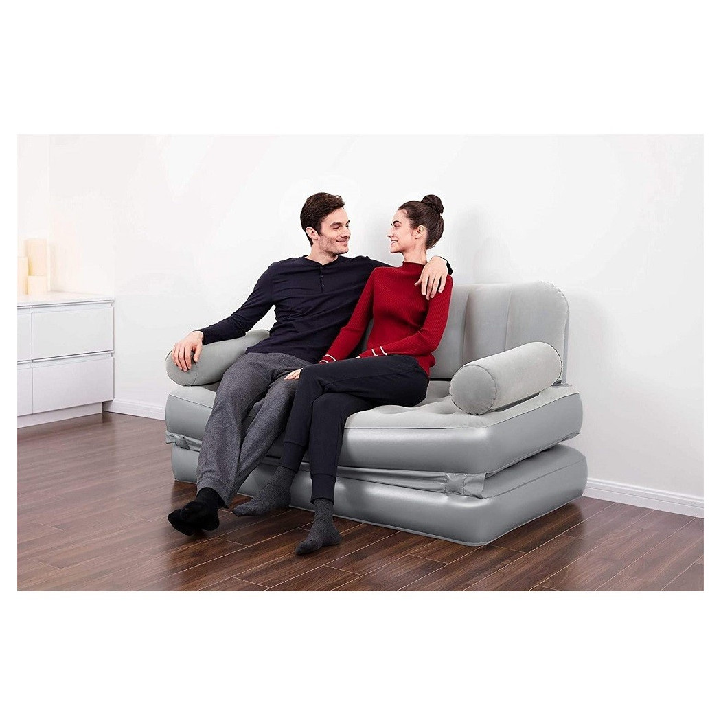 foto del prodotto trade shop - divano gonfiabile multi max 3 in 1 188x152x64cm con pompa integrata sacca 75079 -
