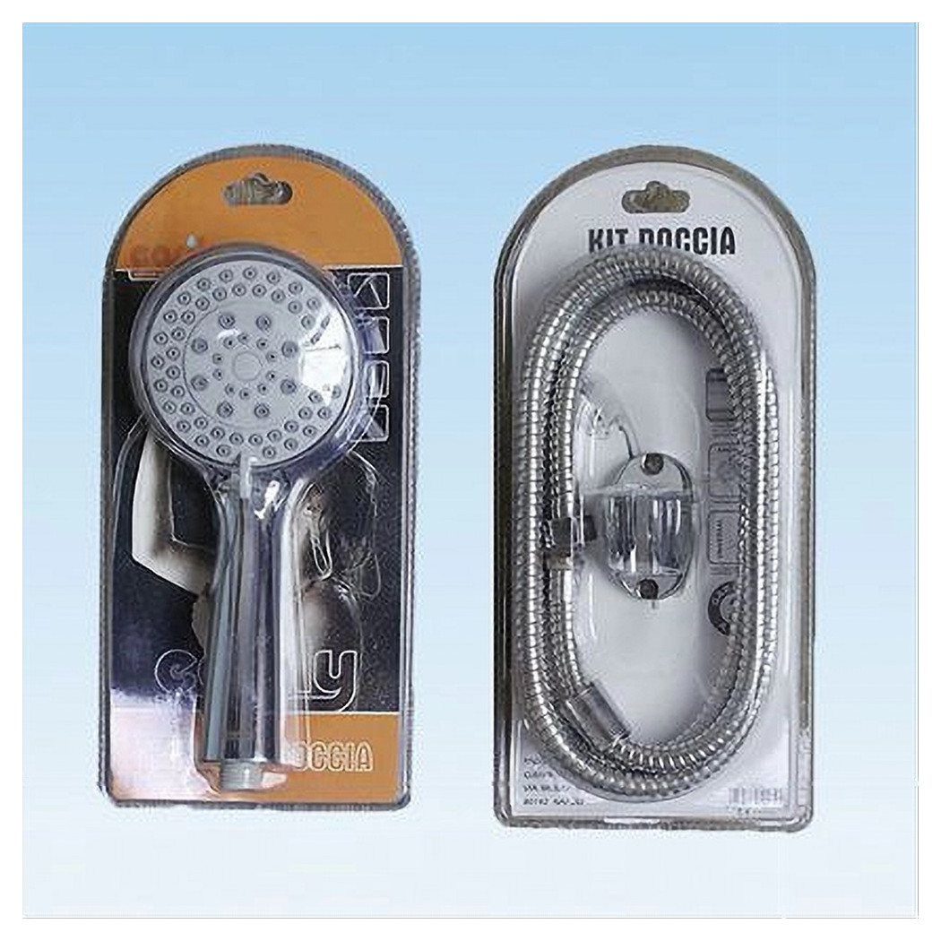 foto del prodotto trade shop doccetta soffione multigetto telefono doccia bagno tubo 1,8mt supporto muro 52050 