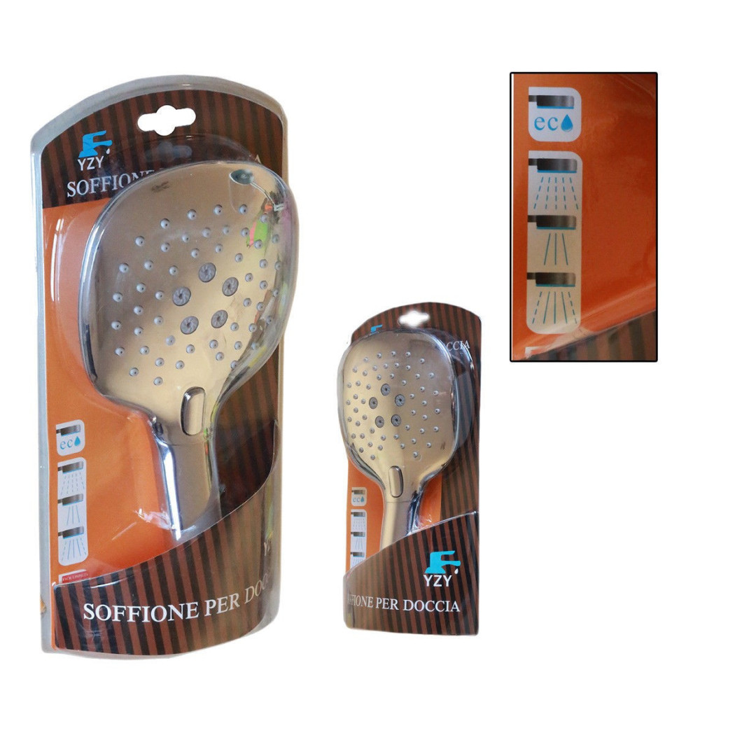 foto del prodotto trade shop doccia doccetta soffione 3 getti anticalcare con pulsante ricambio doccia 82095 