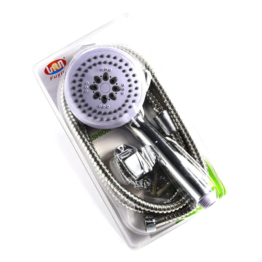 foto del prodotto trade shop doccia doccetta soffione 3 getti anticalcare tubo flessibile 1,5mt supporto muro 