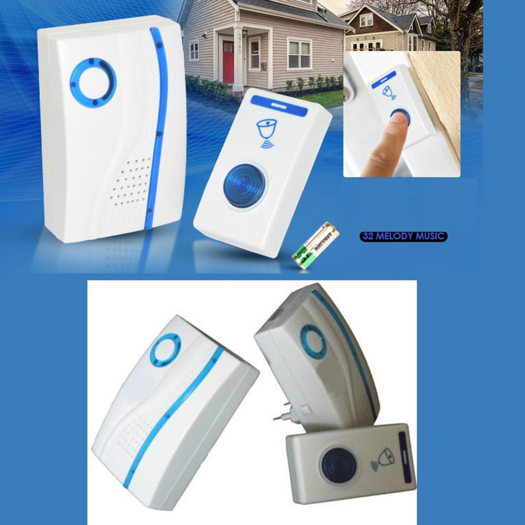 foto del prodotto trade shop doppio campanello wireless digitale senza fili 2 ricevitori casa ufficio 