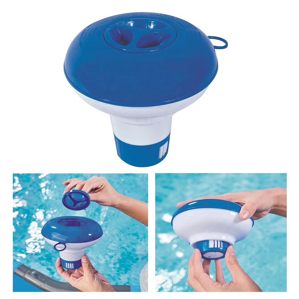 foto del prodotto trade shop dosatore dispenser galleggiante 12,7cm per compresse cloro piscina vasche 58210 