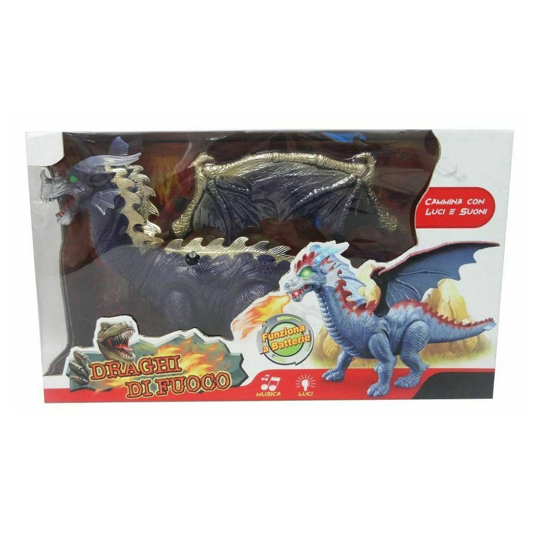 foto del prodotto trade shop draghi di fuoco dinosauro cammina con luci suoni giocattolo gioco bambini 