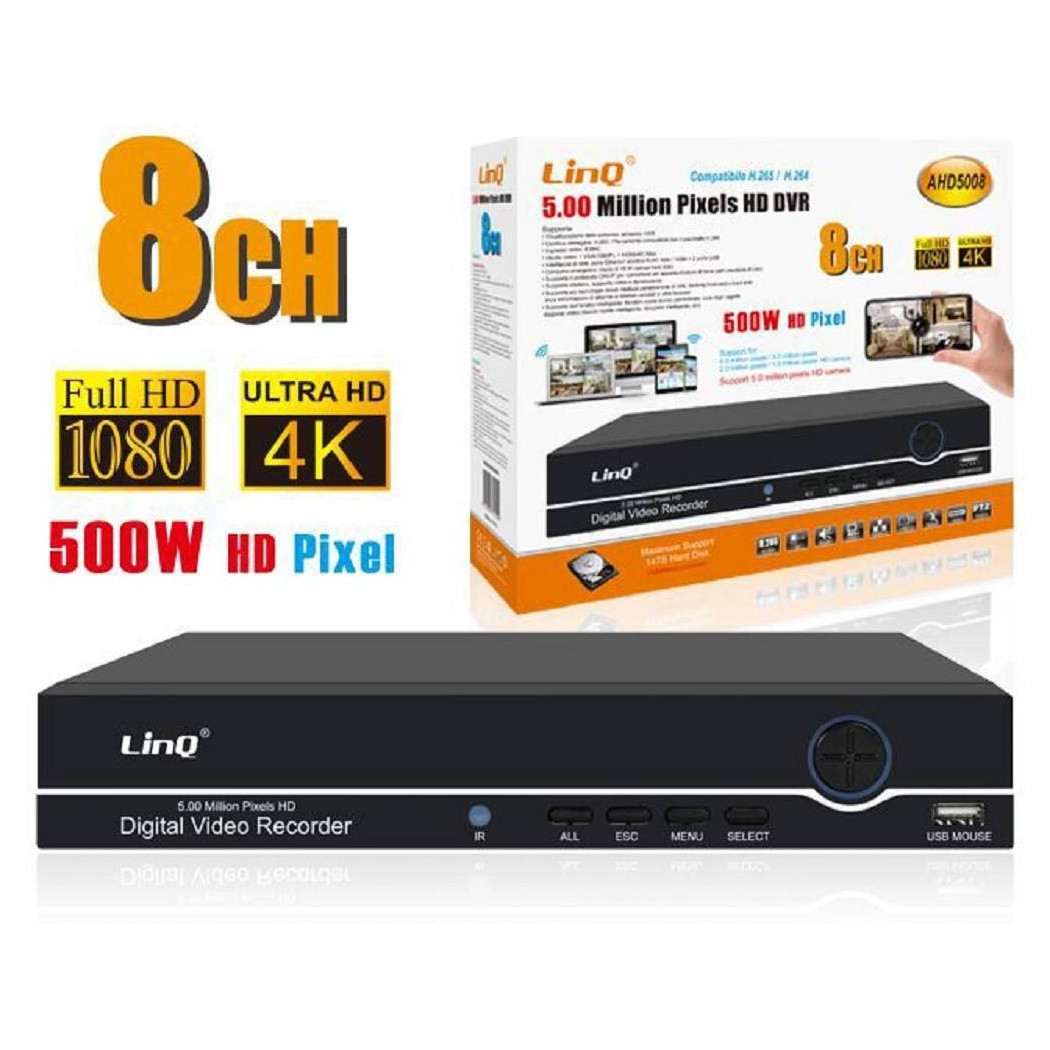 foto del prodotto trade shop dvr digital video recorder 8 canali ahd full hd 1080p 4k 500w h.265 h.264 ahd5008 