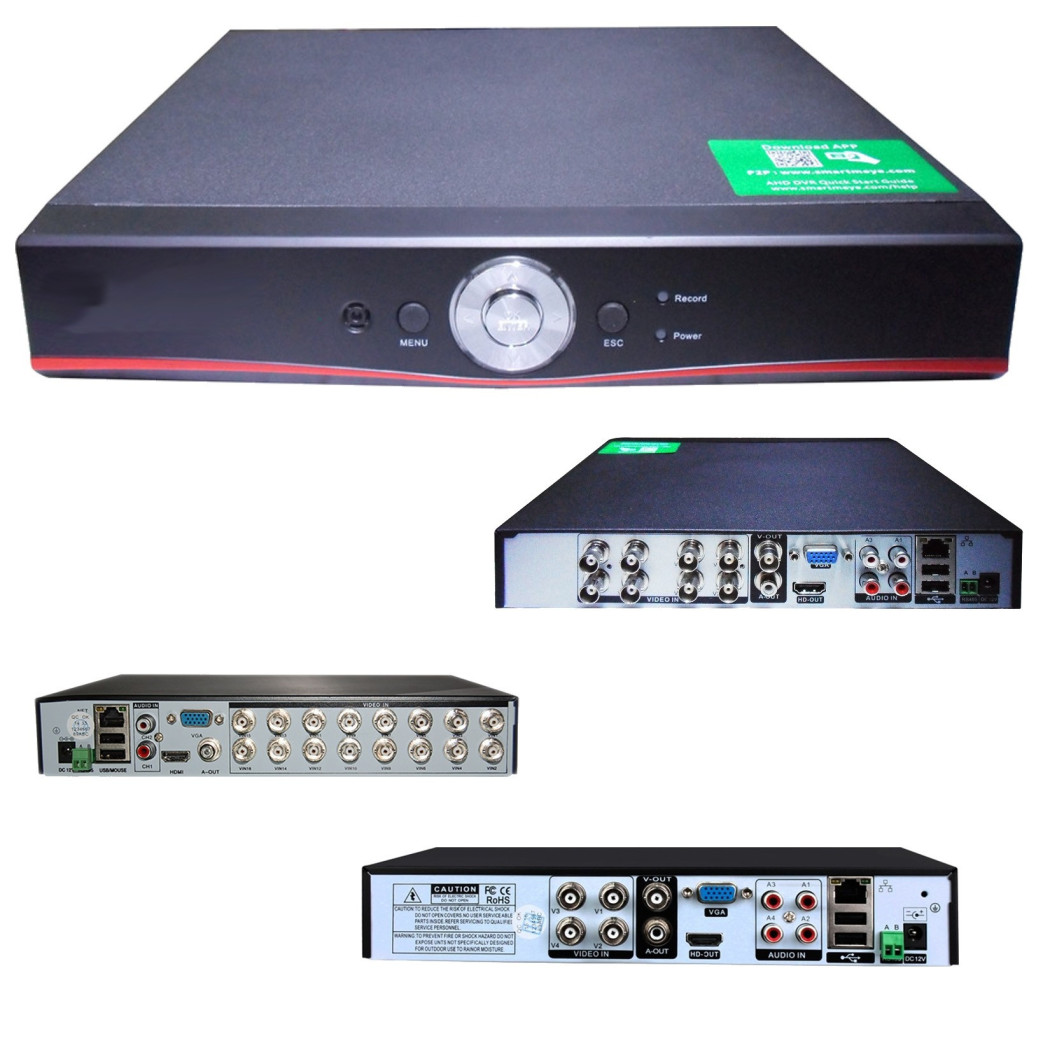 foto del prodotto trade shop dvr nvr ahd videosorveglianza hdmi vga lan 4 8 16 ch h264 lan onvif p2p a v 960h 8 canali 