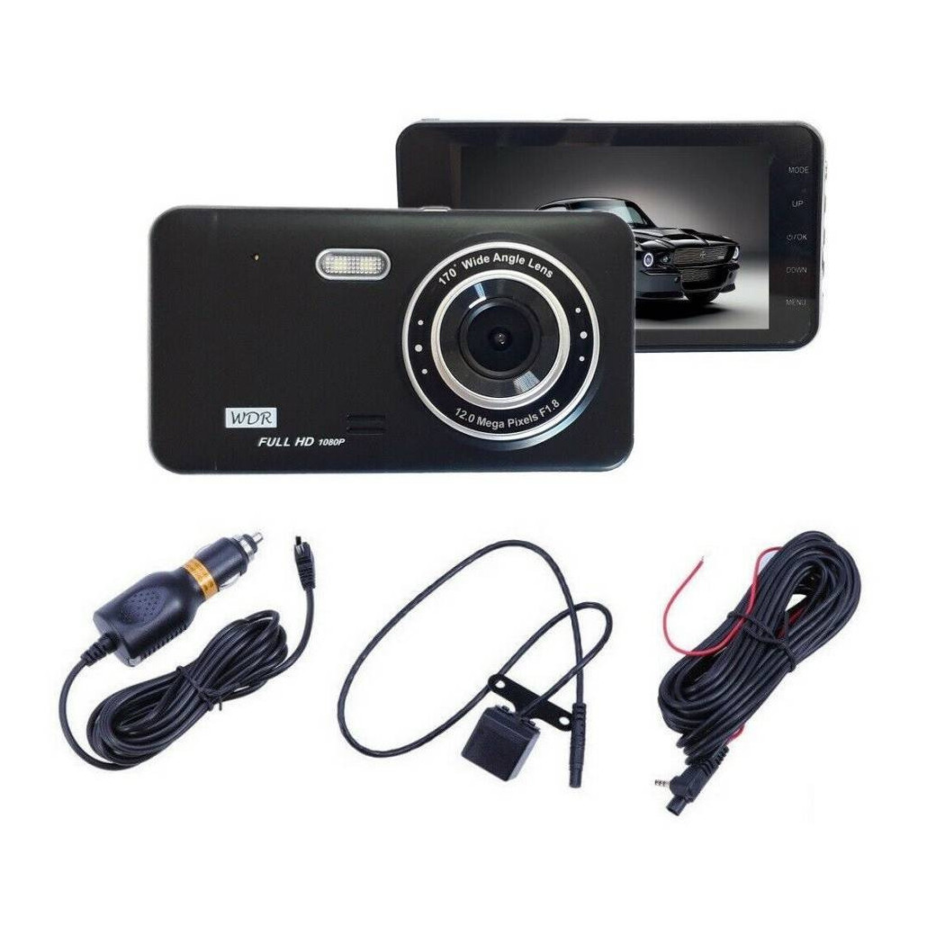 foto del prodotto trade shop dvr telecamera videoregistratore per auto 2 telecamere hd display 4 quot gt19 