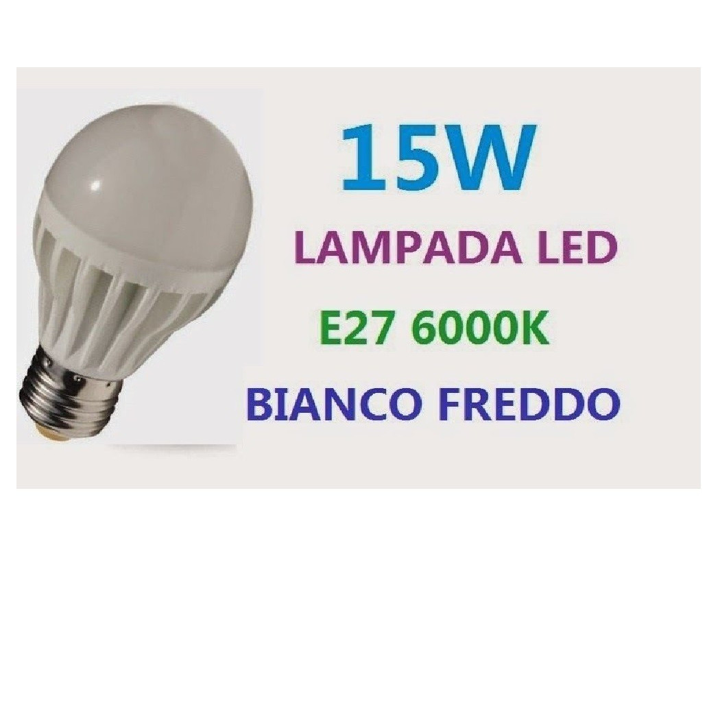 foto del prodotto trade shop e27 15w 1200lm 6000k bianco freddo lampadina principale della candela 85 265v 