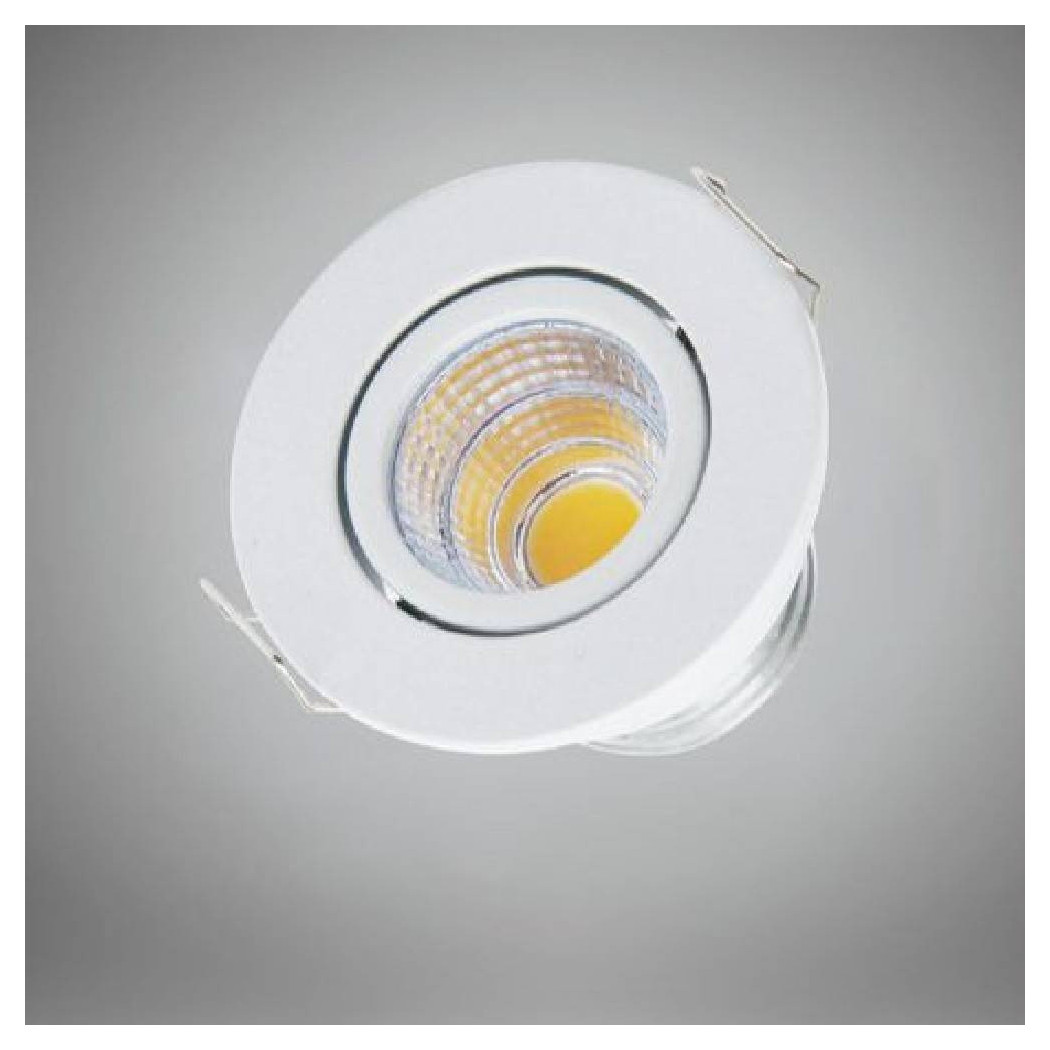 foto del prodotto trade shop faretto 1 led cob incasso 3 watt 270lm orientabile luce calda fredda naturale bianco bianco freddo 
