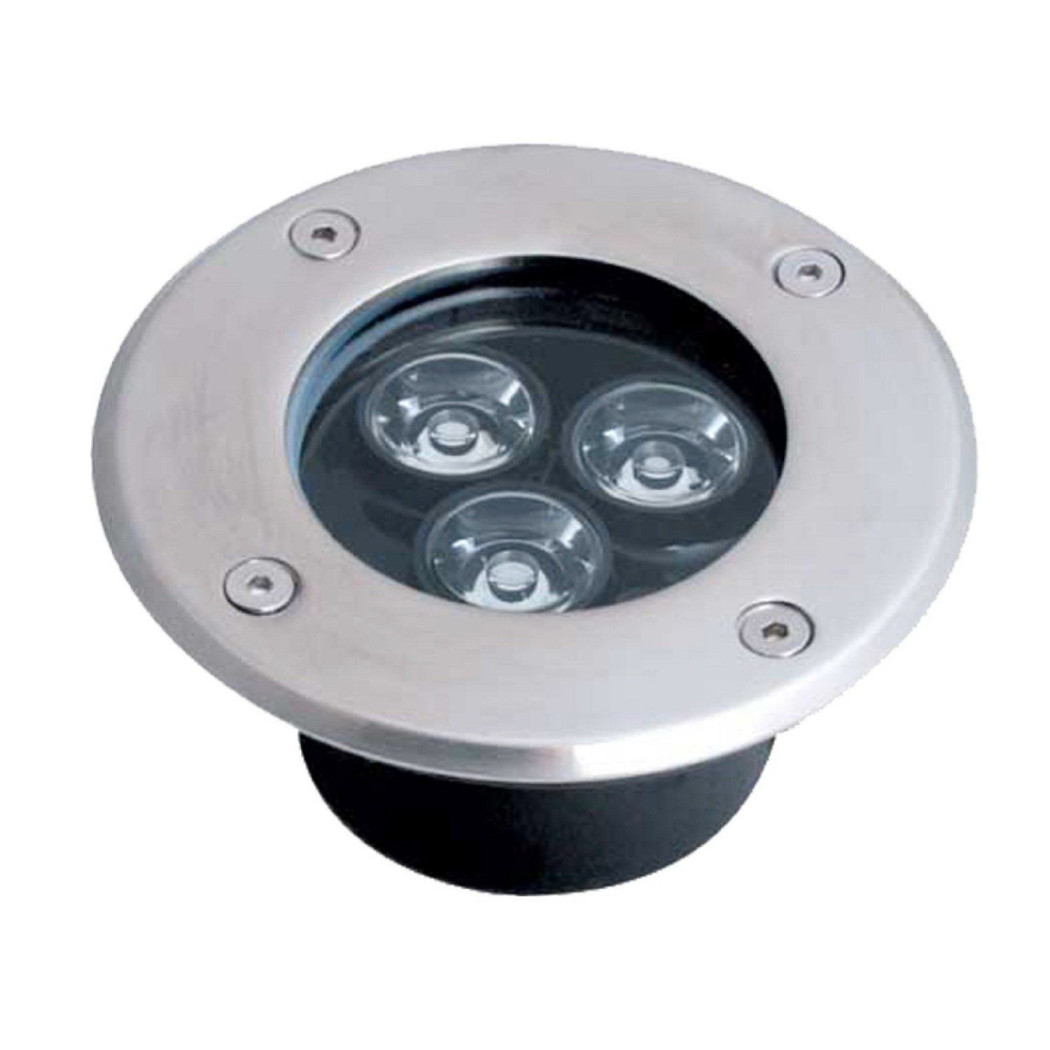 foto del prodotto trade shop faretto 3w 3 led incasso pavimento faro giardino calpestabile ip68 segnapasso bianco freddo 