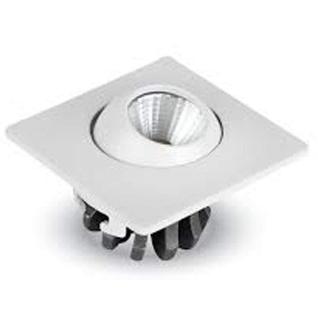 foto del prodotto trade shop faretto 3w orientabile quadrato da incasso bianco con alette per cartongesso bianco freddo 