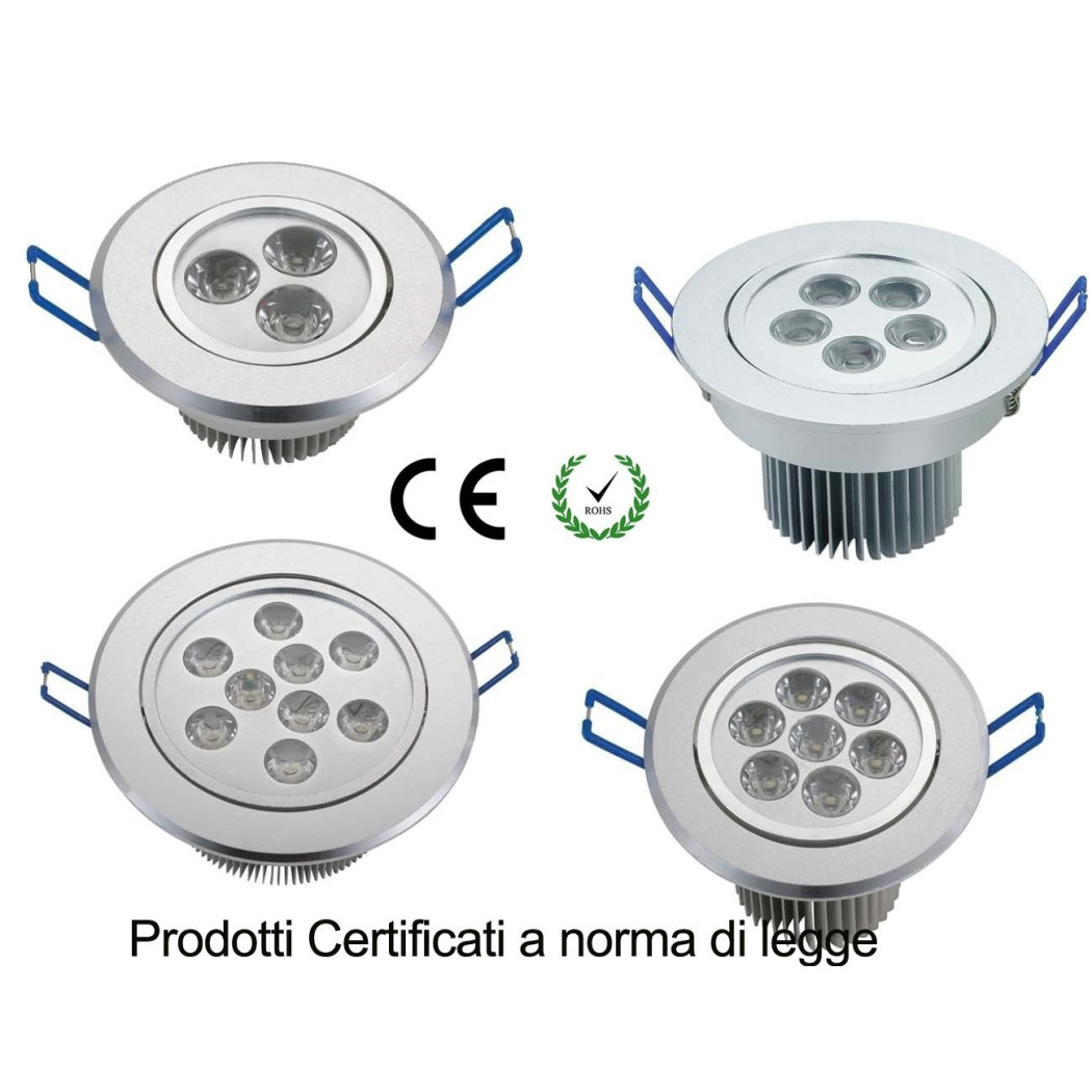 foto del prodotto trade shop faretto a led da incasso luce calda o fredda per controsoffitte in cartongesso bianco caldo 9 watt