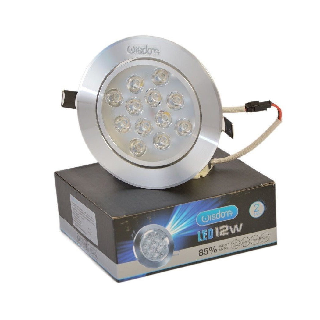 foto del prodotto trade shop faretto a led orientabile ad incasso da 12w luce bianco illuminazione soffitta bianco freddo 