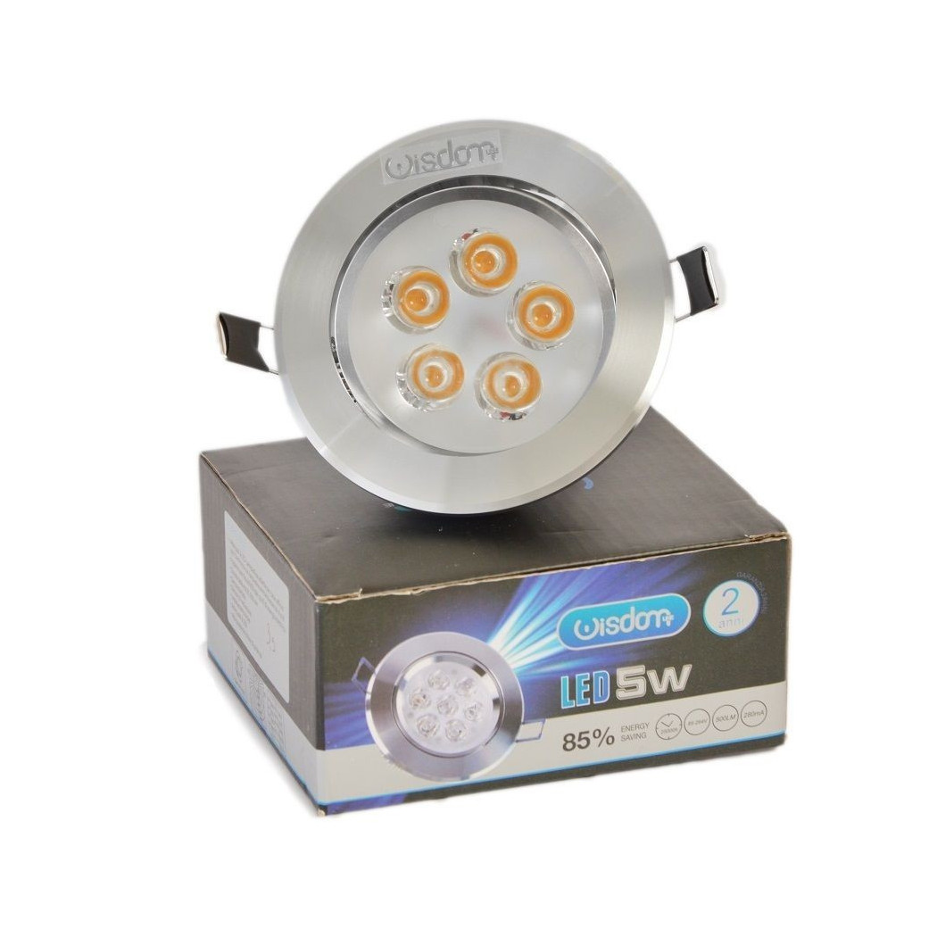 foto del prodotto trade shop faretto a led orientabile da incasso wisdom 5w caldo e freddo per controsoffitta bianco caldo 
