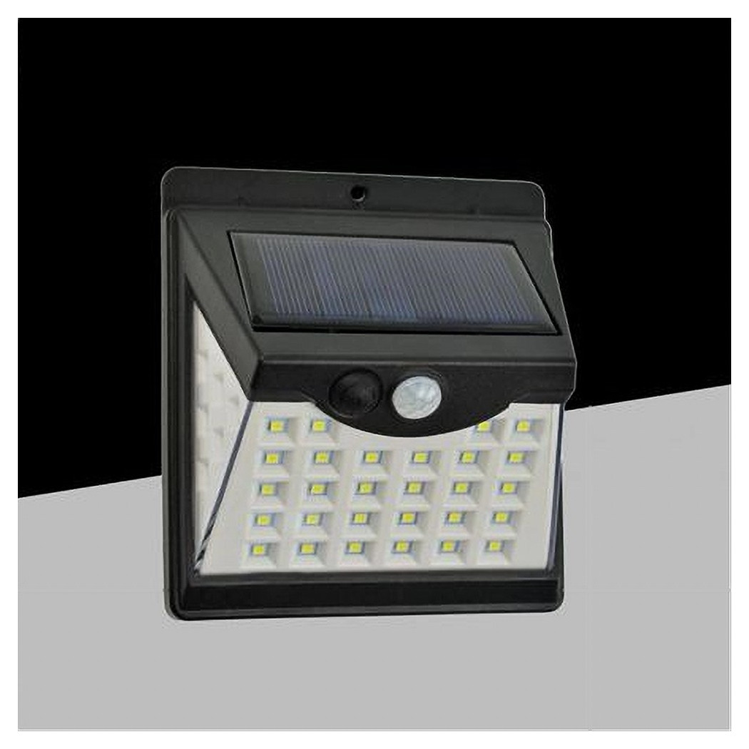 foto del prodotto trade shop faretto applique led a parete con pannello solare luce calda 3000k ip65 so a3 c 