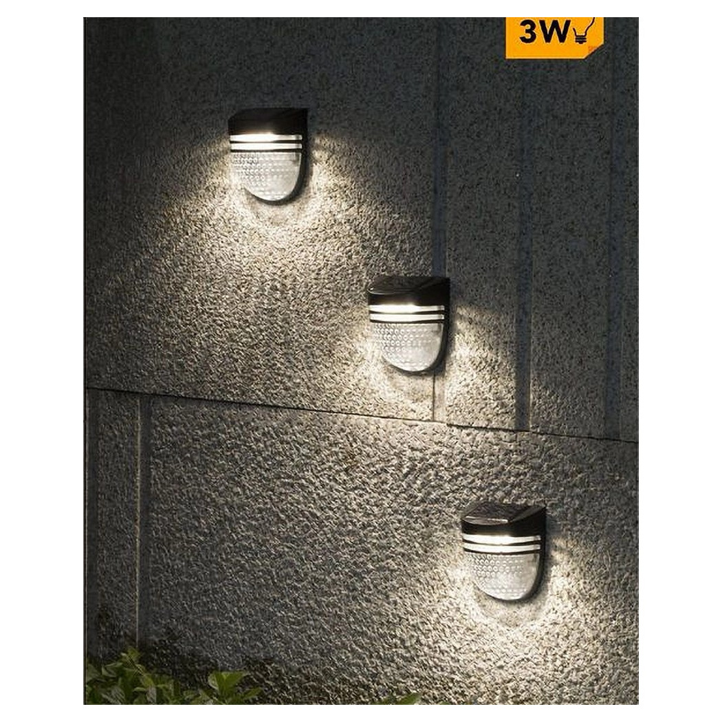 foto del prodotto trade shop faretto applique led giardino ricaricabile 3 w con pannello solare ip65 yh0613 bianco freddo 