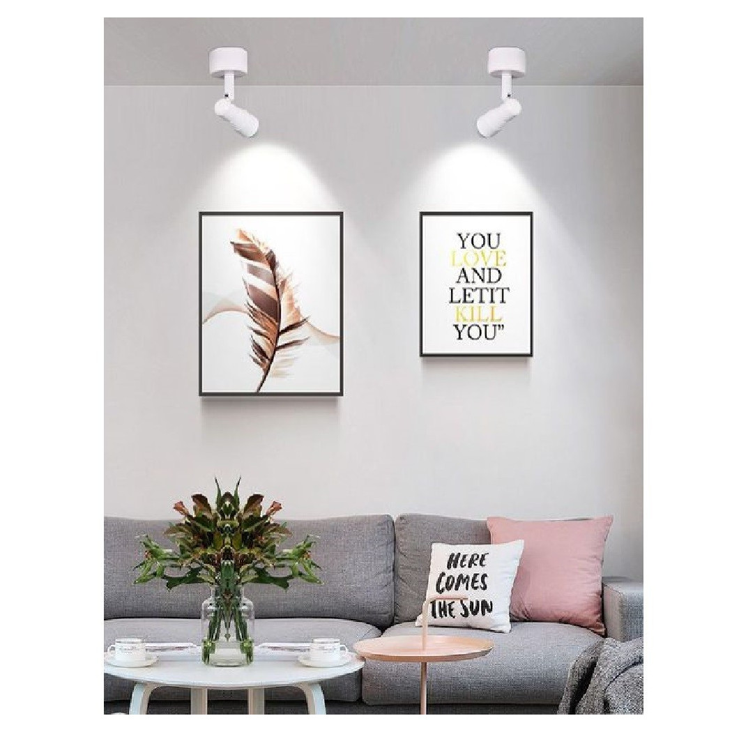 foto del prodotto trade shop faretto applique led orientabile 3w a soffitto parete vari toni luce bianco f07b bianco freddo 