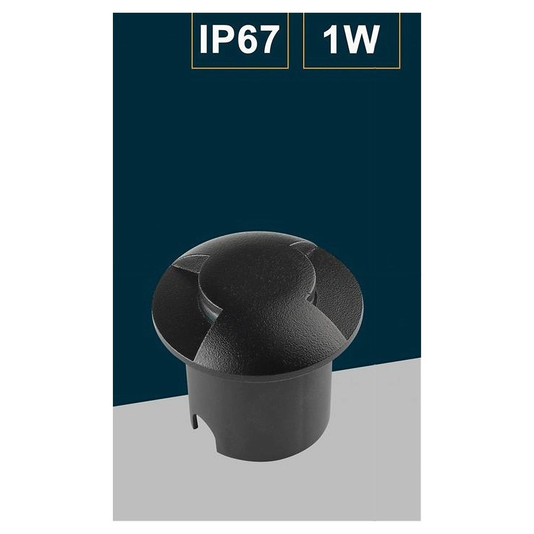 foto del prodotto trade shop faretto calpestabile led 1w 2 fasci luce lampada segnapassi per esterno ip67 322 bianco naturale 