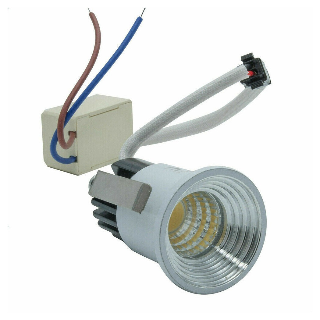 foto del prodotto trade shop faretto cob incasso 3 w mini punto luce bordo bianco luce calda fredda naturale bianco caldo 