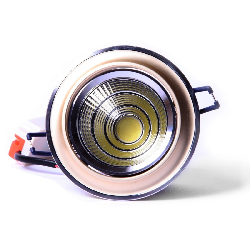 foto del prodotto trade shop faretto cob led incasso orientabile wisdom 5w 10w colore oro satinato o bianco oro bianco freddo 5 watt