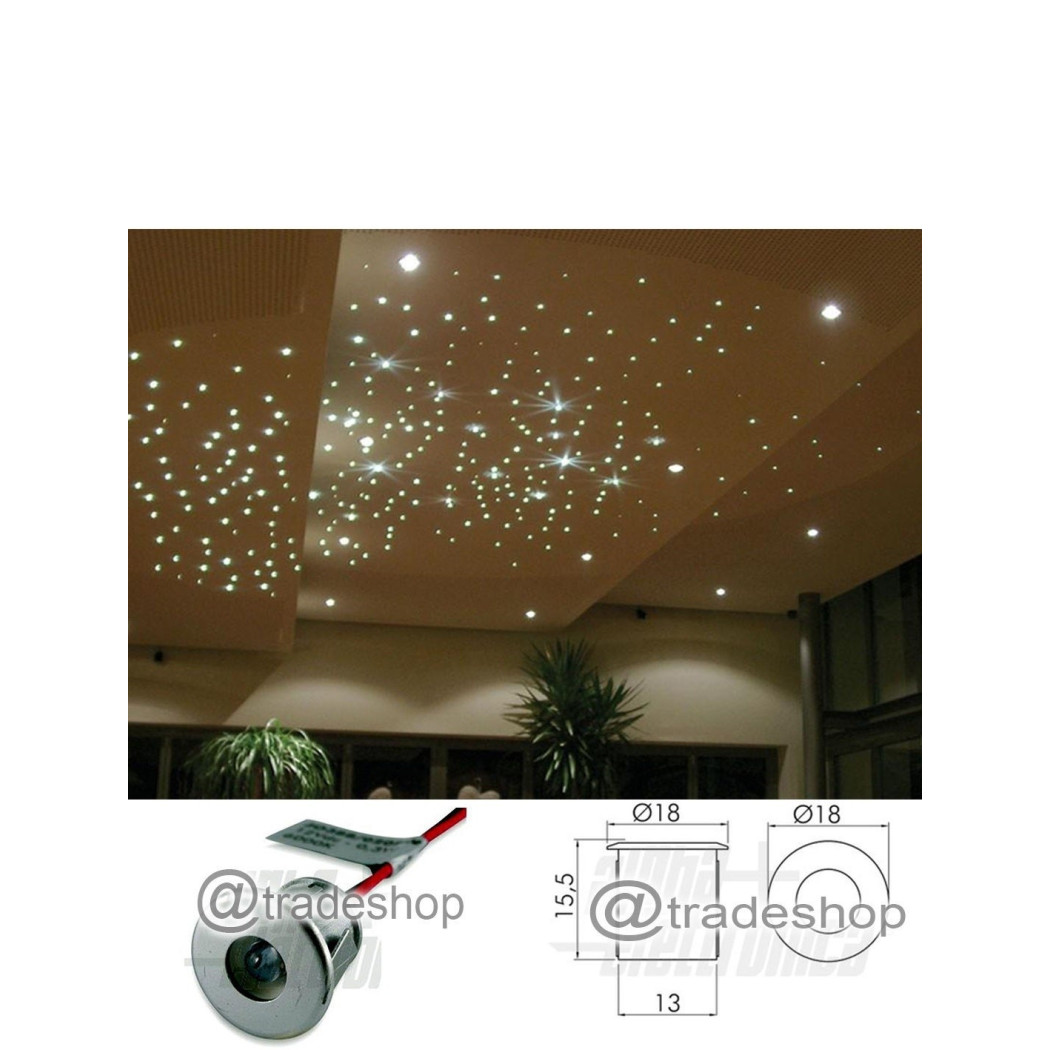 foto del prodotto trade shop faretto effetto cielo stellato luce calda fredda faretti led silver 3v 18mm bianco freddo 