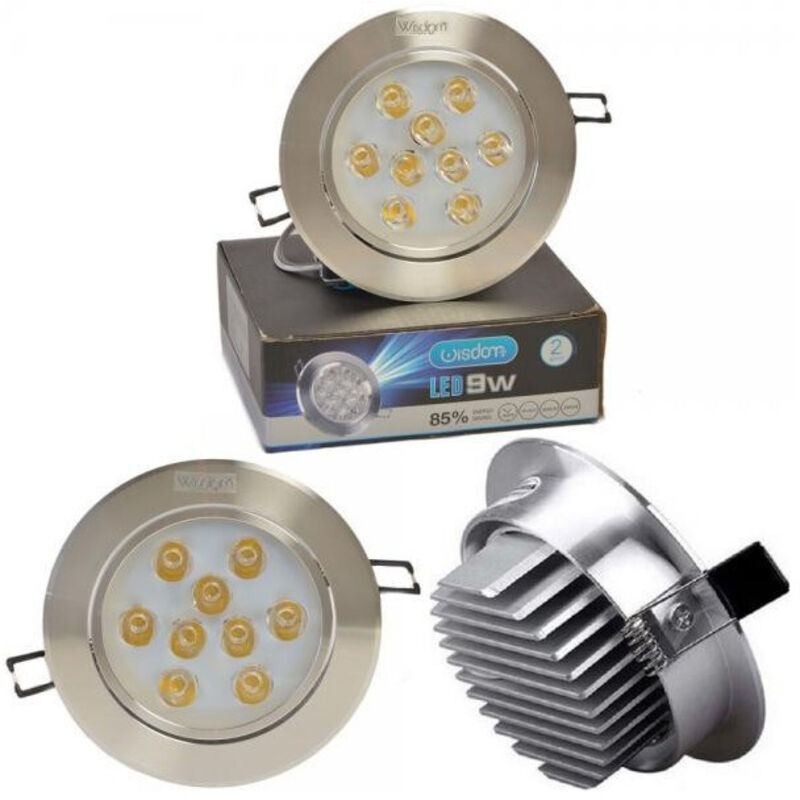 foto del prodotto trade shop faretto faro a led da 1w fino a 24w a incasso con molla luce calda fredda wisdom bianco caldo 12 watt