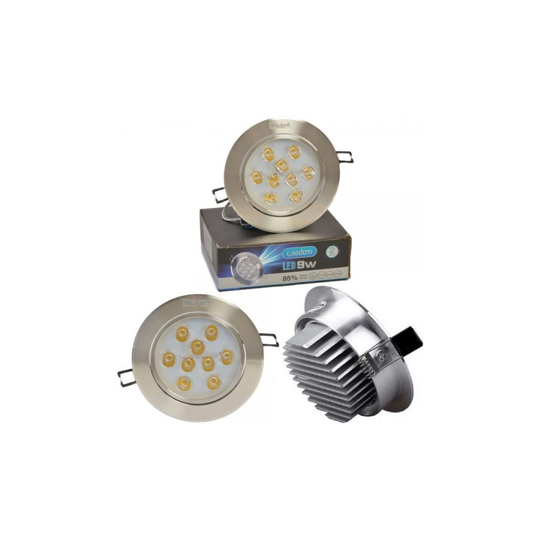 foto del prodotto trade shop faretto faro a led da 1w fino a 24w a incasso con molla luce calda fredda wisdom bianco freddo 12 watt
