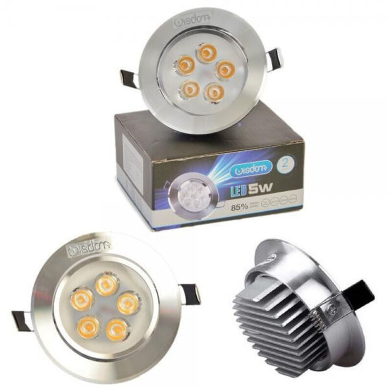 foto del prodotto trade shop faretto faro a led da 1w fino a 24w a incasso con molla luce calda fredda wisdom bianco freddo 5 watt