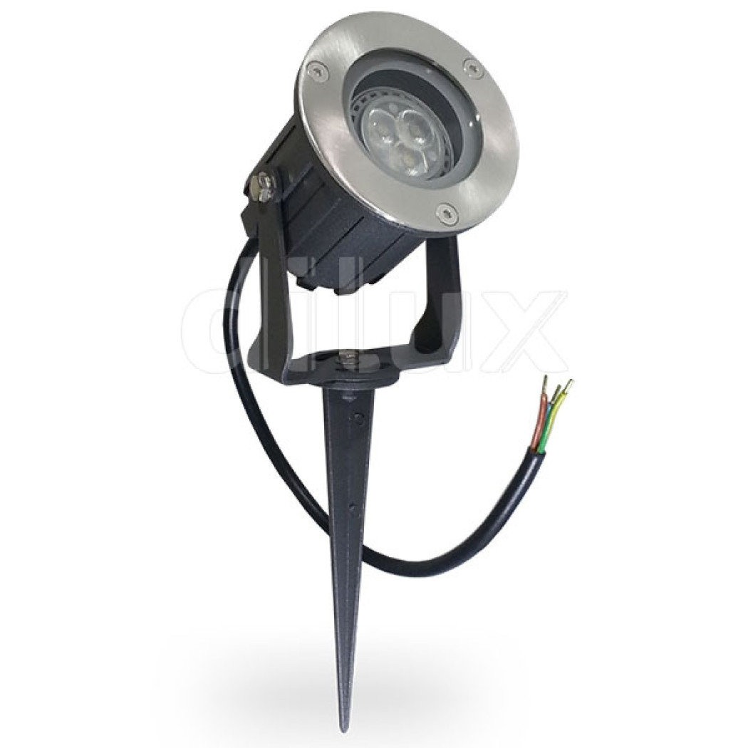 foto del prodotto trade shop faretto faro cob led da giardino 5w watt supporto picchetto luce verde ip 65 