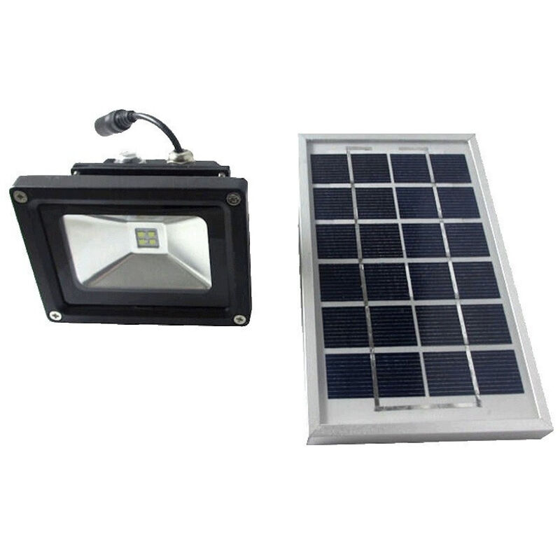 foto del prodotto trade shop faretto faro led energia solare pannello batteria ricaricabile ip65 5w 9v 