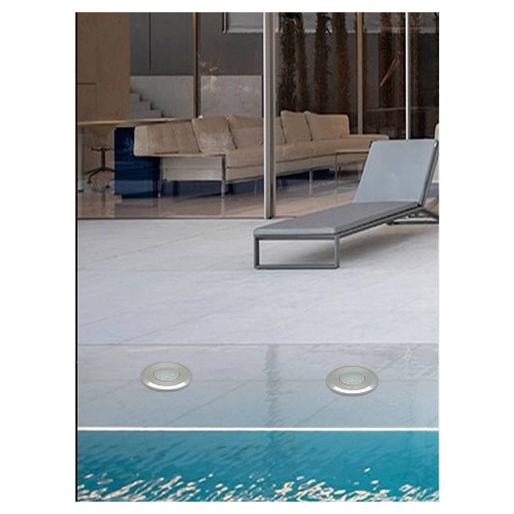 foto del prodotto trade shop faretto incasso segnapasso 12v 1 watt luce 6500k 3000k 4000k verde blu ip68 es41 bianco freddo 